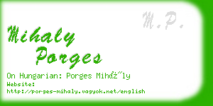 mihaly porges business card